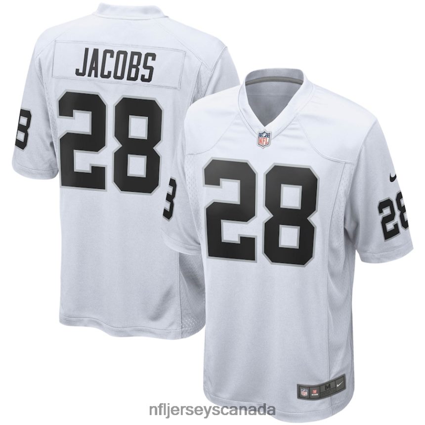 Men Las Vegas Raiders Josh Jacobs Nike White Game Jersey Clothing NFL TBXFR6611