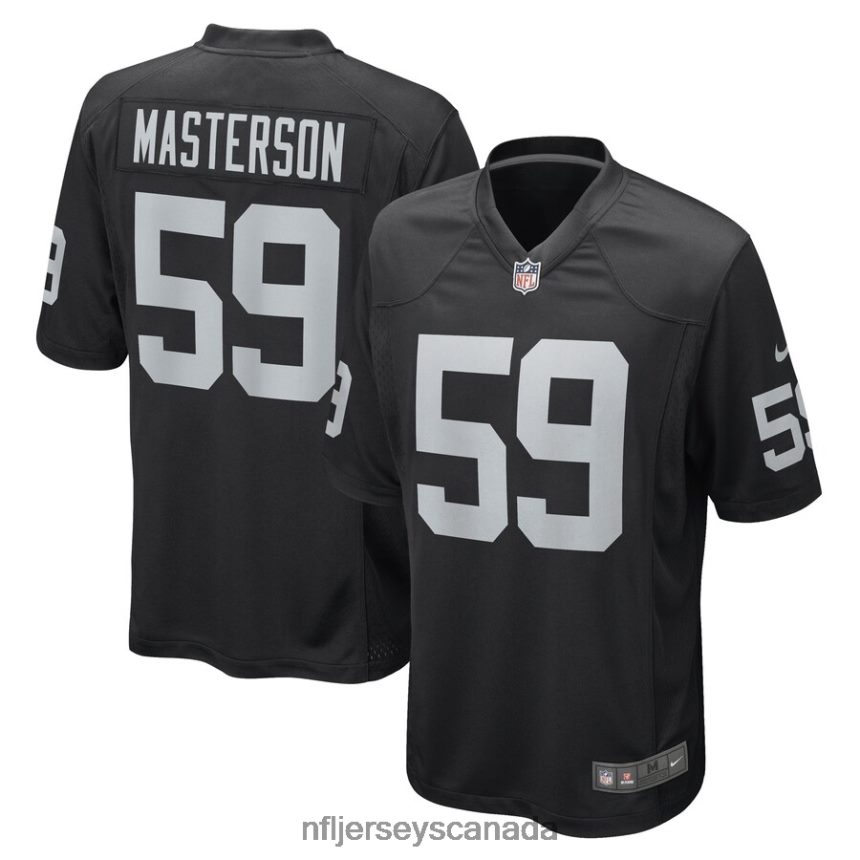 Men Las Vegas Raiders Luke Masterson Nike Black Game Player Jersey Clothing NFL TBXFR63795