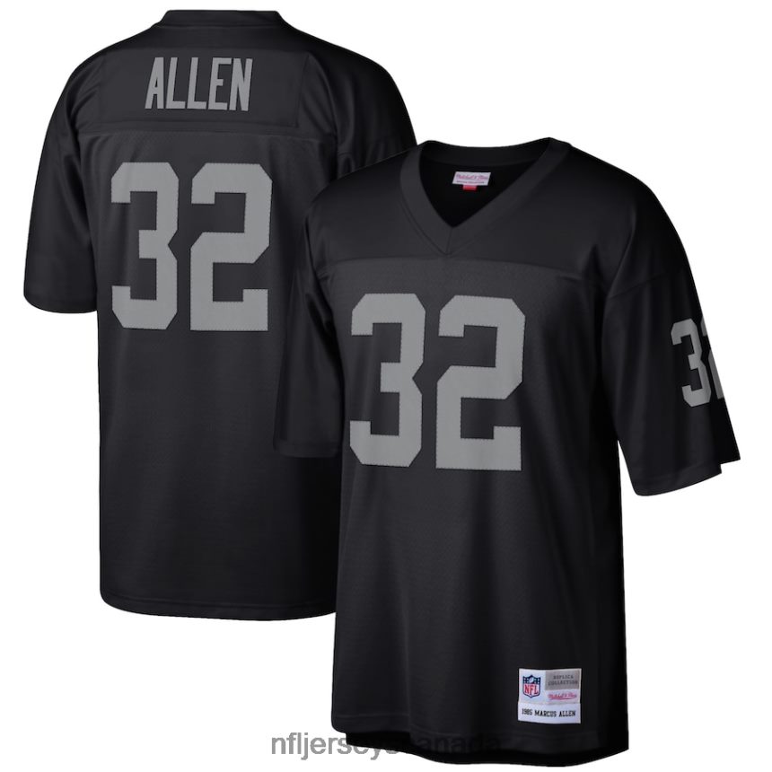 Men Las Vegas Raiders Marcus Allen Mitchell & Ness Black Retired Player Legacy Replica Jersey Clothing NFL TBXFR64710