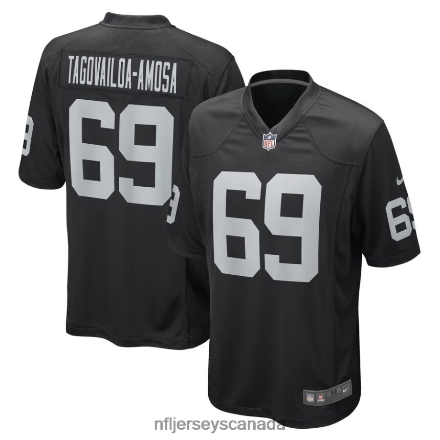 Men Las Vegas Raiders Myron Tagovailoa-Amosa Nike Black Game Player Jersey Clothing NFL TBXFR65695
