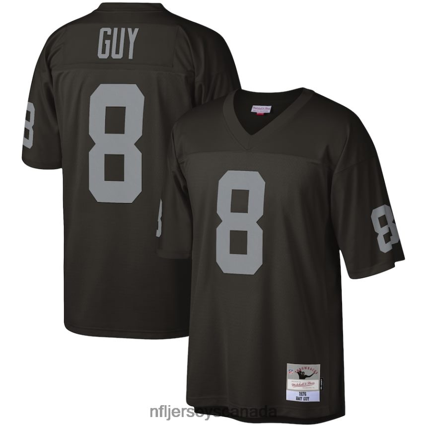 Men Las Vegas Raiders Ray Guy Mitchell & Ness Black 1976 Legacy Replica Jersey Clothing NFL TBXFR62999