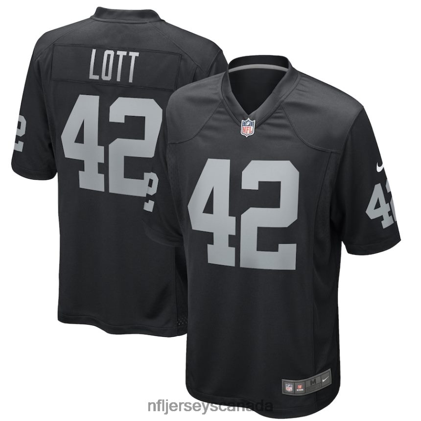 Men Las Vegas Raiders Ronnie Lott Nike Black Game Retired Player Jersey Clothing NFL TBXFR61395