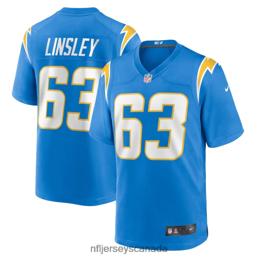 Men Los Angeles Chargers Corey Linsley Nike Powder Blue Game Player Jersey Clothing NFL TBXFR64618