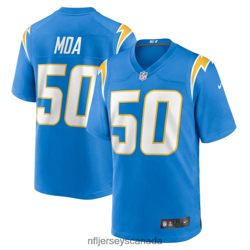 Men Los Angeles Chargers David Moa Nike Powder Blue Home Game Player Jersey Clothing NFL TBXFR63378