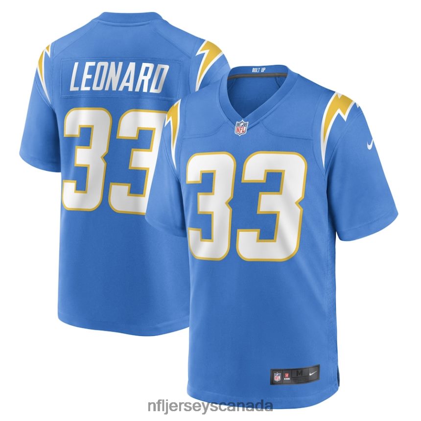 Men Los Angeles Chargers Deane Leonard Nike Powder Blue Game Player Jersey Clothing NFL TBXFR64770