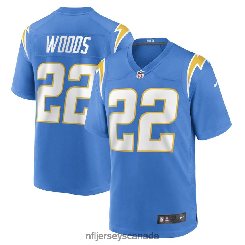 Men Los Angeles Chargers JT Woods Nike Powder Blue Game Player Jersey Clothing NFL TBXFR63799