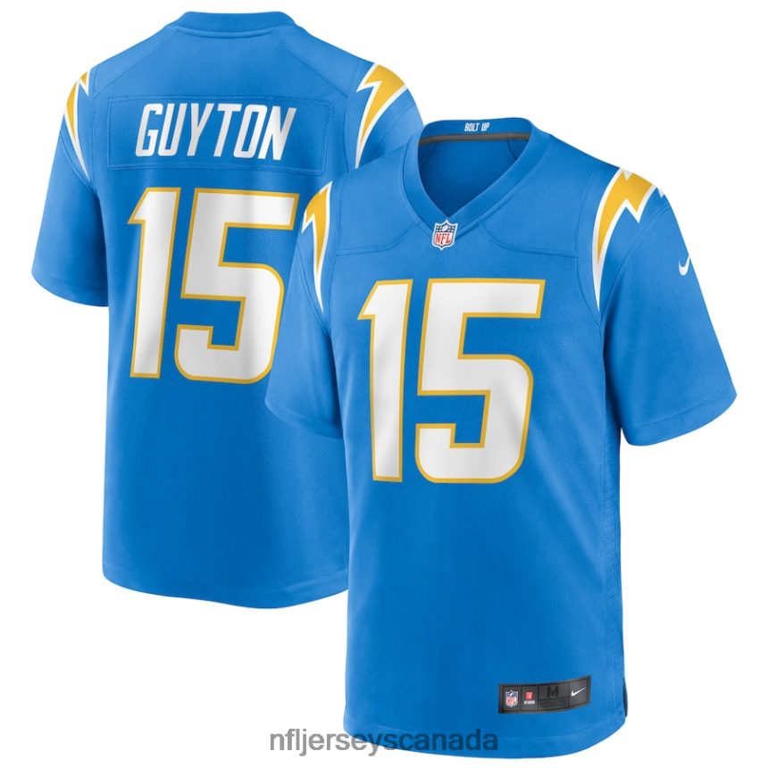 Men Los Angeles Chargers Jalen Guyton Nike Powder Blue Game Player Jersey Clothing NFL TBXFR64778