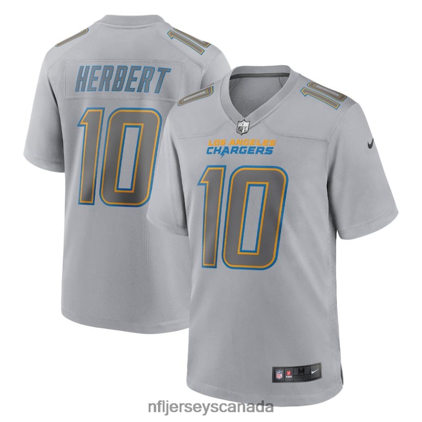 Men Los Angeles Chargers Justin Herbert Nike Gray Atmosphere Fashion Game Jersey Clothing NFL TBXFR61338