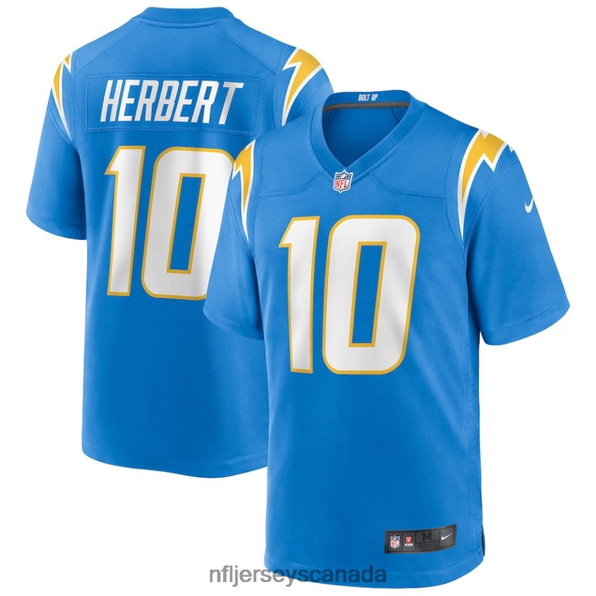Men Los Angeles Chargers Justin Herbert Nike Powder Blue Player Game Jersey Clothing NFL TBXFR6101