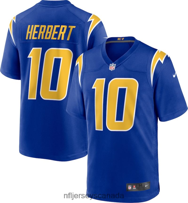 Men Los Angeles Chargers Justin Herbert Nike Royal 2nd Alternate Game Jersey Clothing NFL TBXFR6457