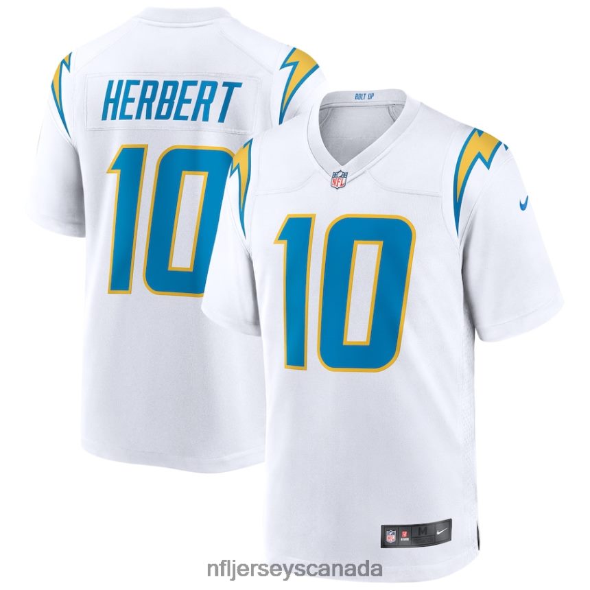 Men Los Angeles Chargers Justin Herbert Nike White Game Jersey Clothing NFL TBXFR6292