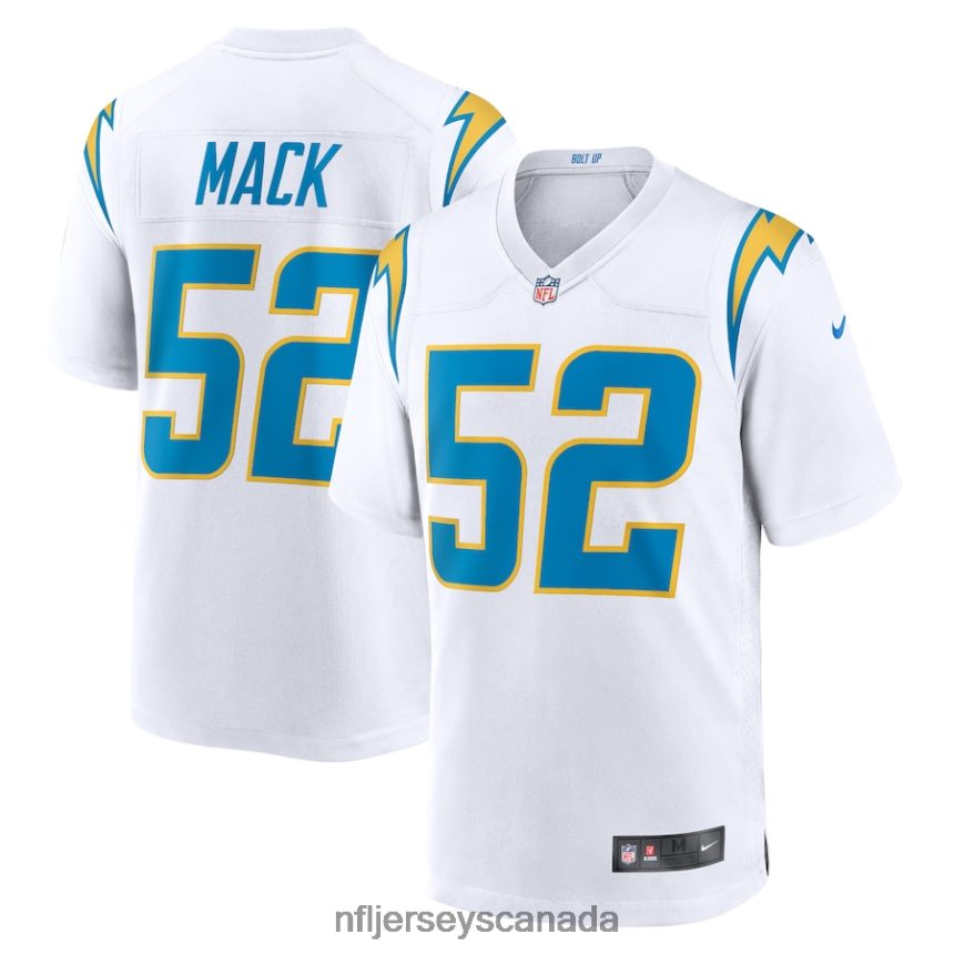Men Los Angeles Chargers Khalil Mack Nike White Game Jersey Clothing NFL TBXFR61570