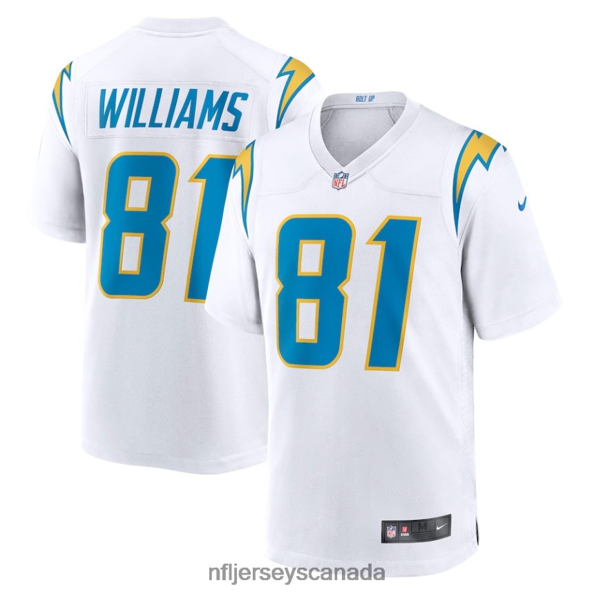Men Los Angeles Chargers Mike Williams Nike White Game Jersey Clothing NFL TBXFR6988