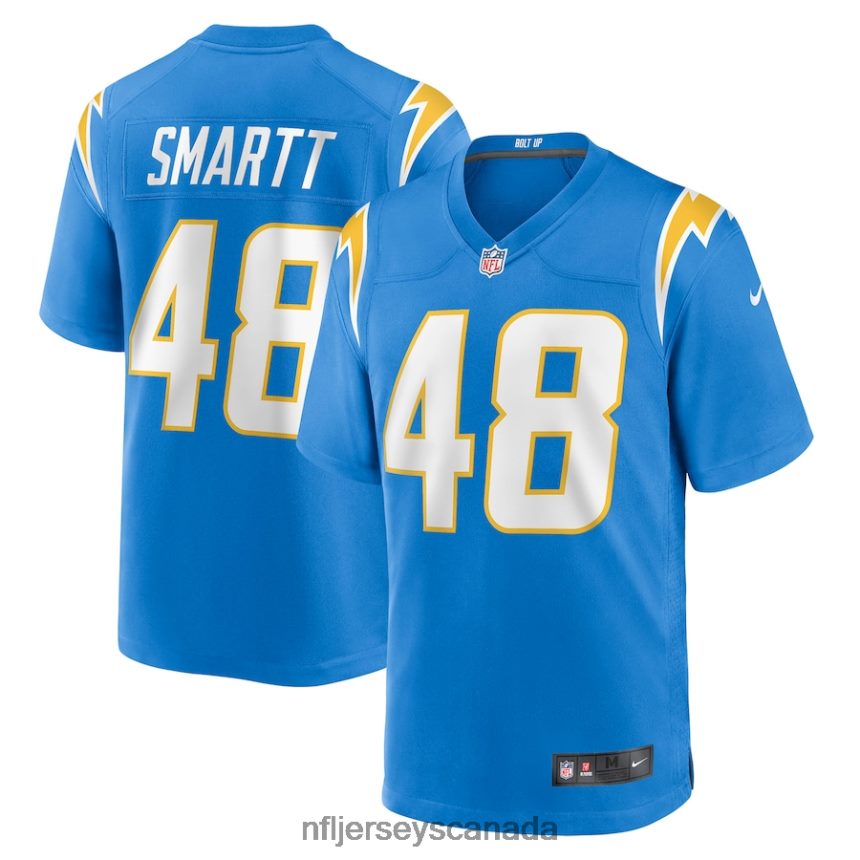 Men Los Angeles Chargers Stone Smartt Nike Powder Blue Game Player Jersey Clothing NFL TBXFR64773