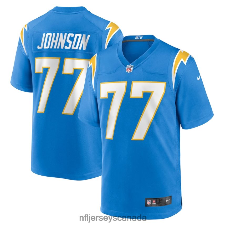 Men Los Angeles Chargers Zion Johnson Nike Powder Blue Player Game Jersey Clothing NFL TBXFR62503