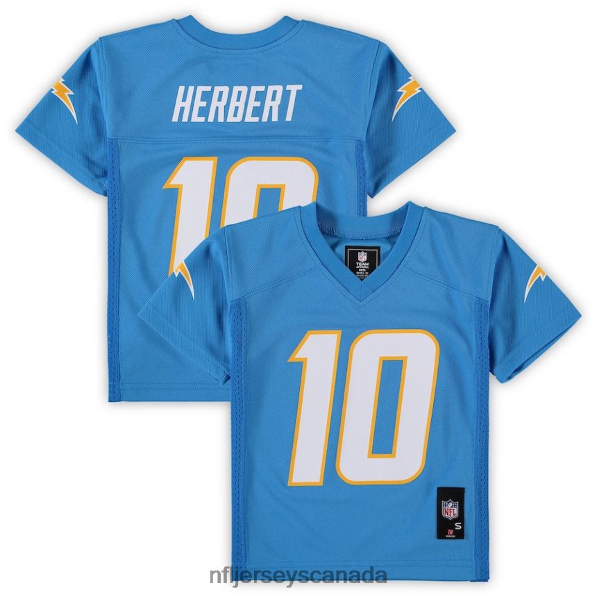 Men Preschool Los Angeles Chargers Justin Herbert Powder Blue Replica Player Jersey Clothing NFL TBXFR61291