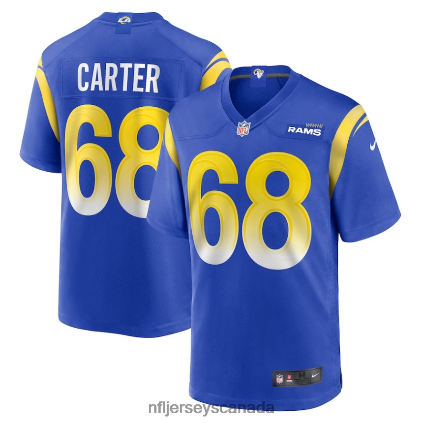 Men Los Angeles Rams T.J. Carter Nike Royal Game Player Jersey Clothing NFL TBXFR66089