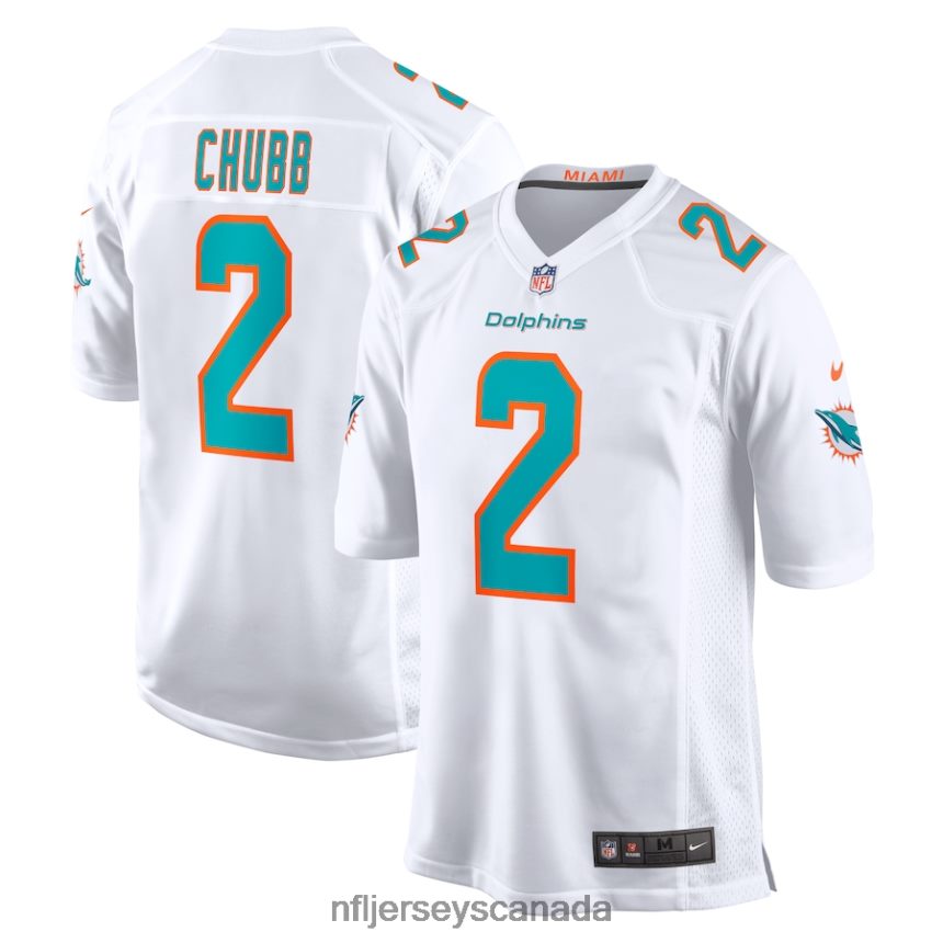 Men Miami Dolphins Bradley Chubb Nike White Game Player Jersey Clothing NFL TBXFR62099