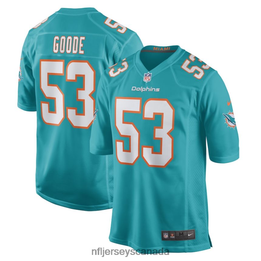 Men Miami Dolphins Cameron Goode Nike Aqua Game Player Jersey Clothing NFL TBXFR66368