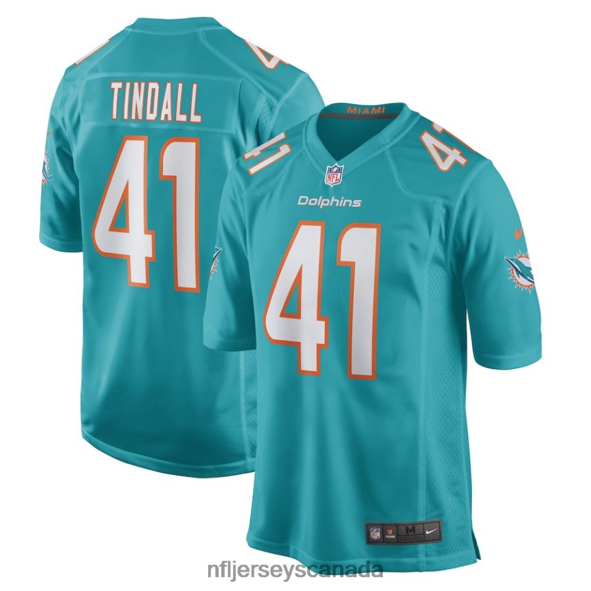 Men Miami Dolphins Channing Tindall Nike Aqua Game Player Jersey Clothing NFL TBXFR66487