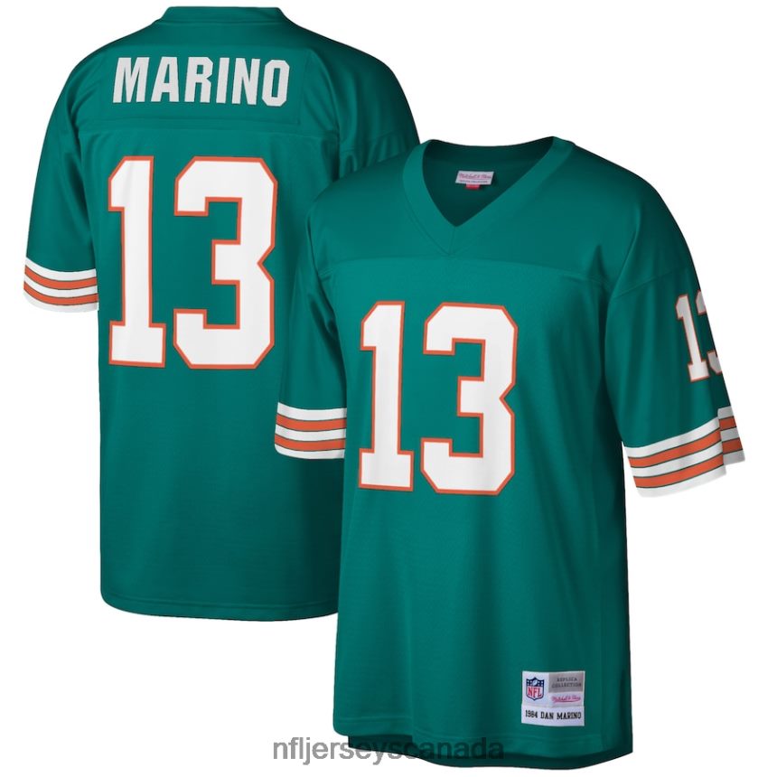 Men Miami Dolphins Dan Marino Mitchell & Ness Aqua 1984 Retired Player Legacy Replica Jersey Clothing NFL TBXFR63742