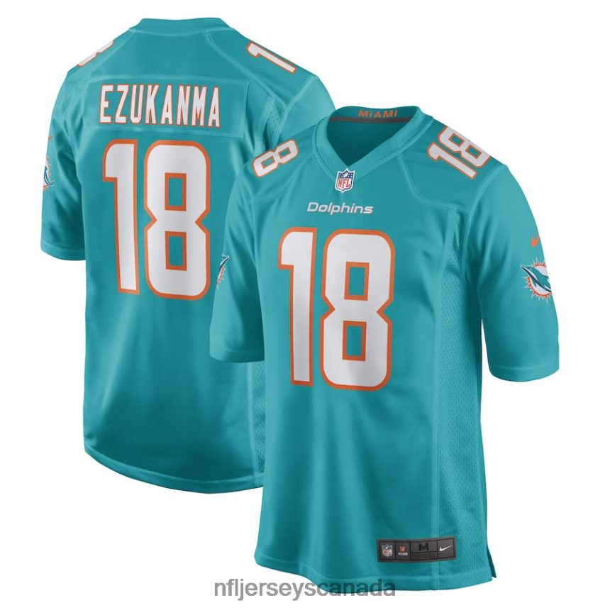 Men Miami Dolphins Erik Ezukanma Nike Aqua Game Player Jersey Clothing NFL TBXFR63832