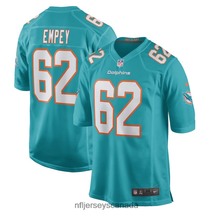 Men Miami Dolphins James Empey Nike Aqua Game Player Jersey Clothing NFL TBXFR66423