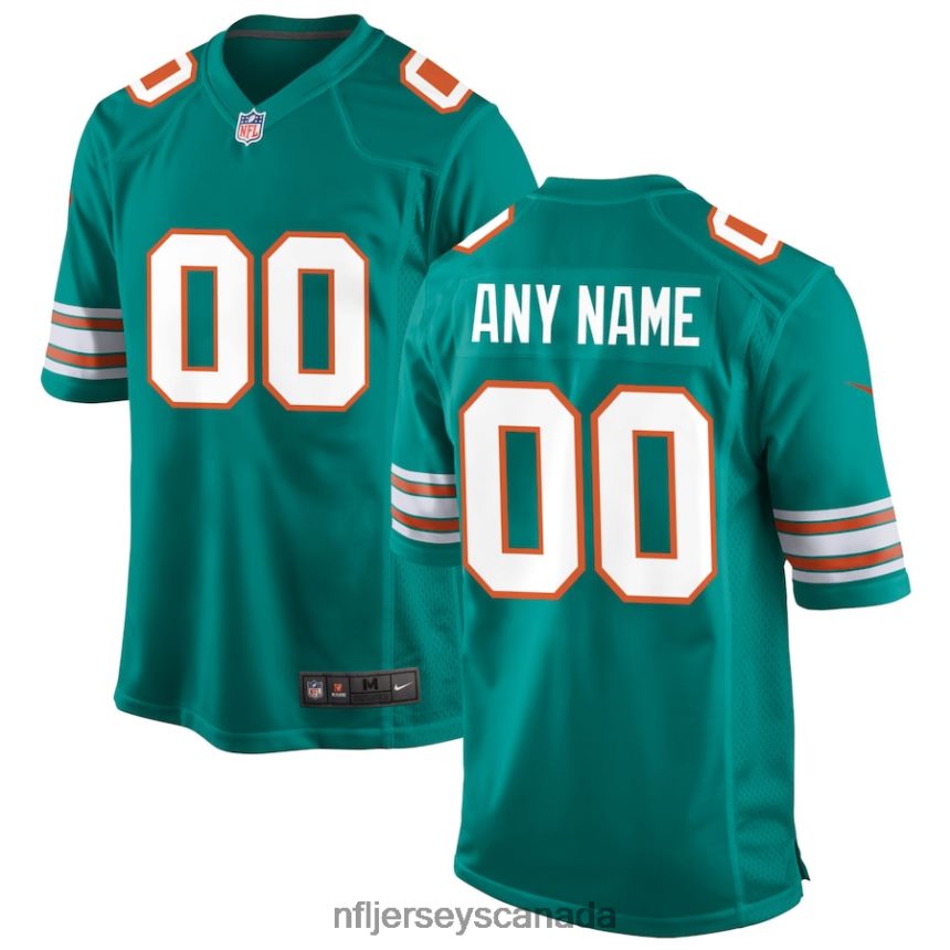 Men Miami Dolphins Nike Aqua Alternate Custom Game Jersey Clothing NFL TBXFR6194