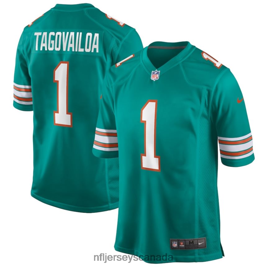 Men Miami Dolphins Tua Tagovailoa Nike Aqua Alternate Game Jersey Clothing NFL TBXFR6436