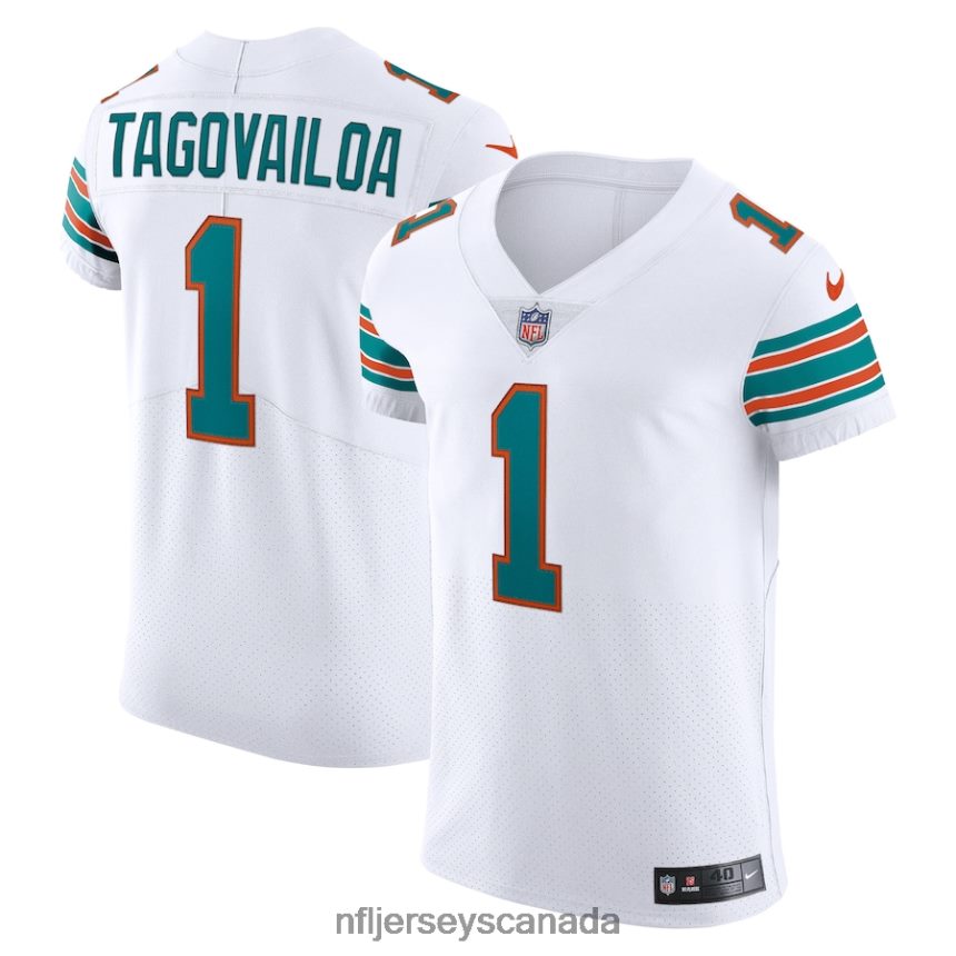 Men Miami Dolphins Tua Tagovailoa Nike White Vapor Elite Jersey Clothing NFL TBXFR6898
