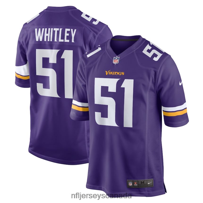 Men Minnesota Vikings Benton Whitley Nike Purple Home Game Player Jersey Clothing NFL TBXFR64557