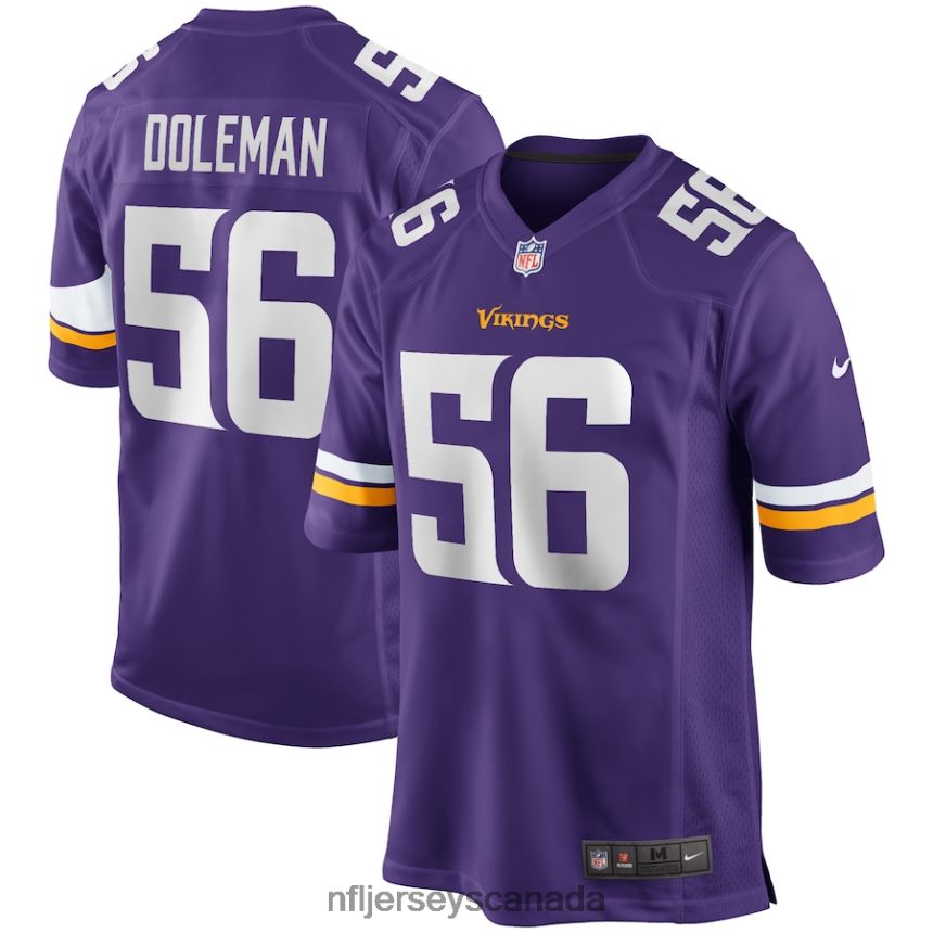 Men Minnesota Vikings Chris Doleman Nike Purple Game Retired Player Jersey Clothing NFL TBXFR64939
