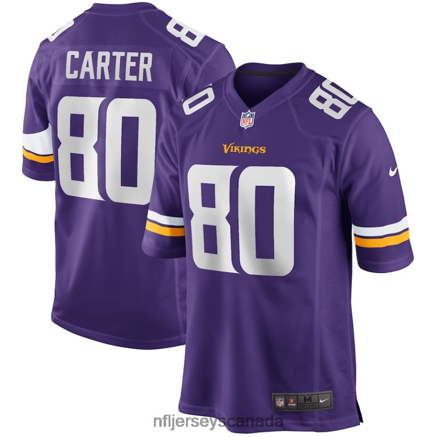 Men Minnesota Vikings Cris Carter Nike Purple Game Retired Player Jersey Clothing NFL TBXFR63450