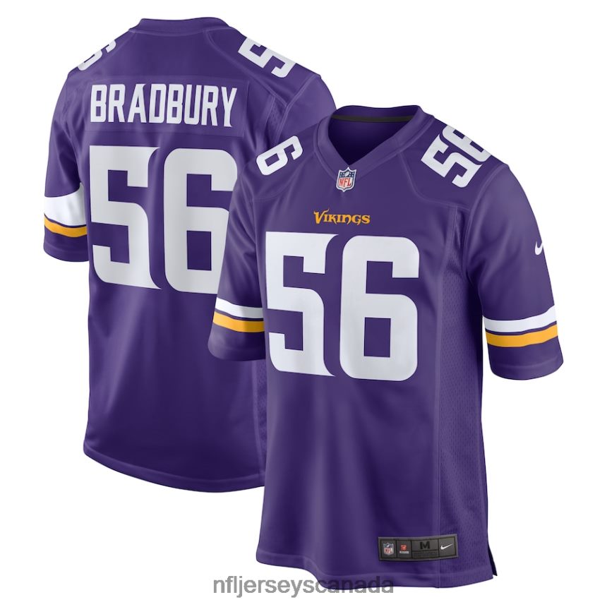 Men Minnesota Vikings Garrett Bradbury Nike Purple Game Jersey Clothing NFL TBXFR63911