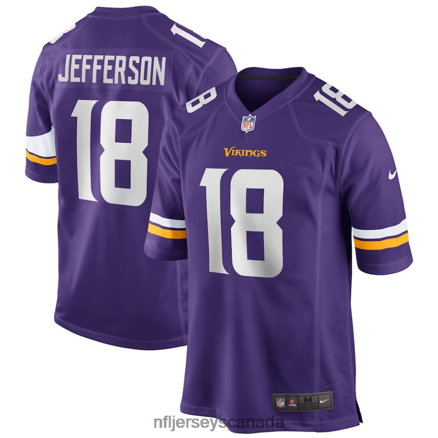Men Minnesota Vikings Justin Jefferson Nike Purple Player Game Jersey Clothing NFL TBXFR610