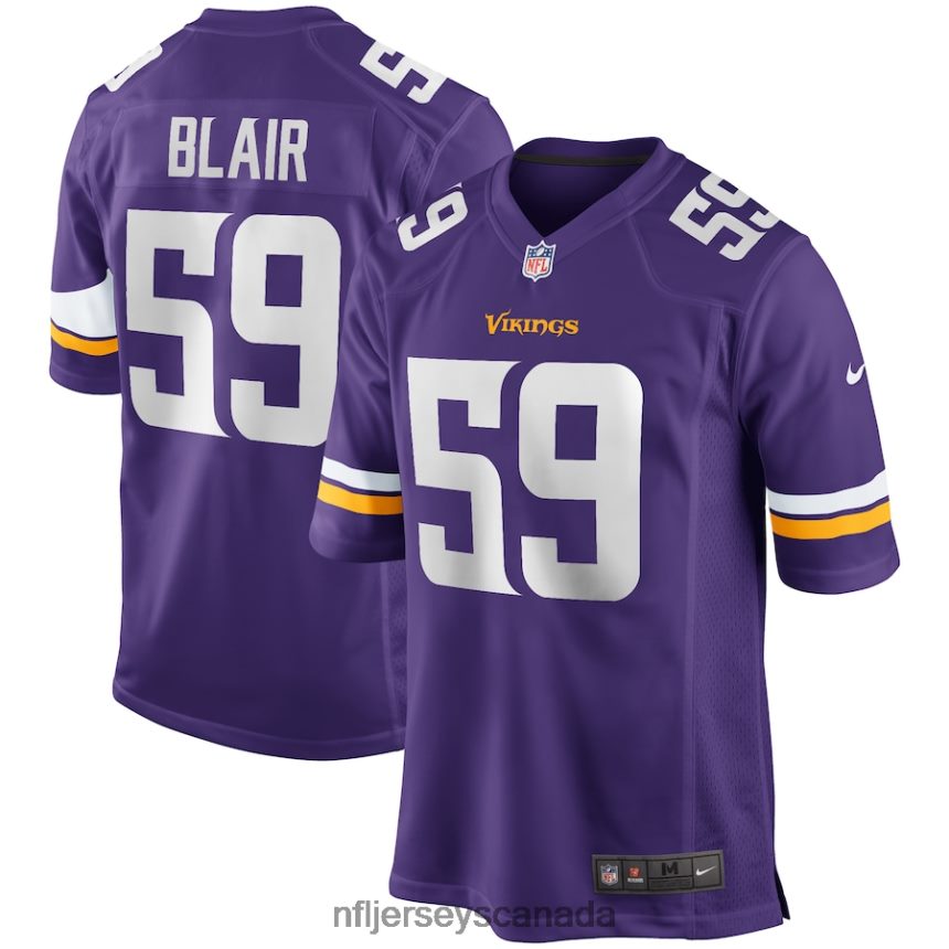 Men Minnesota Vikings Matt Blair Nike Purple Game Retired Player Jersey Clothing NFL TBXFR64967
