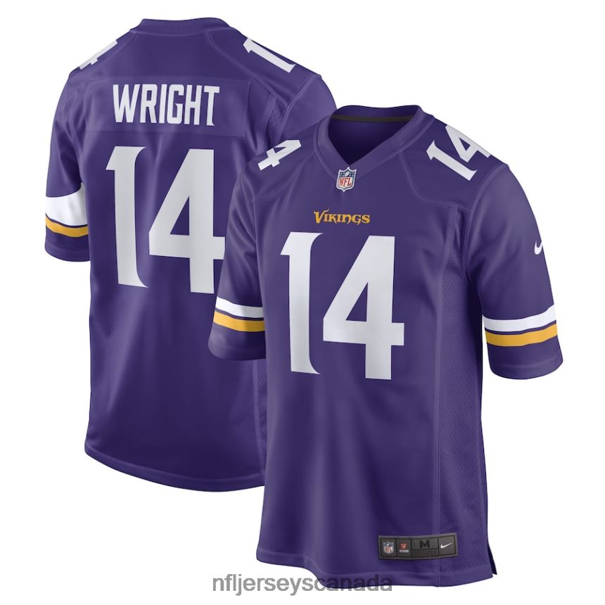 Men Minnesota Vikings Ryan Wright Nike Purple Game Player Jersey Clothing NFL TBXFR67029