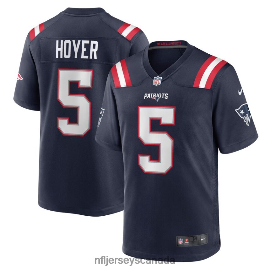 Men New England Patriots Brian Hoyer Nike Navy Game Player Jersey Clothing NFL TBXFR66233
