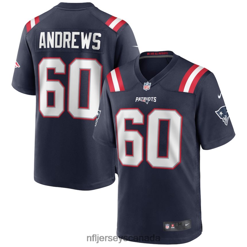Men New England Patriots David Andrews Nike Navy Game Jersey Clothing NFL TBXFR61292