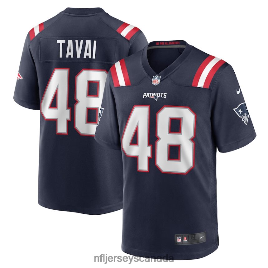 Men New England Patriots Jahlani Tavai Nike Navy Game Player Jersey Clothing NFL TBXFR64132