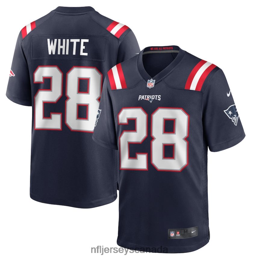 Men New England Patriots James White Nike Navy Game Player Jersey Clothing NFL TBXFR63247