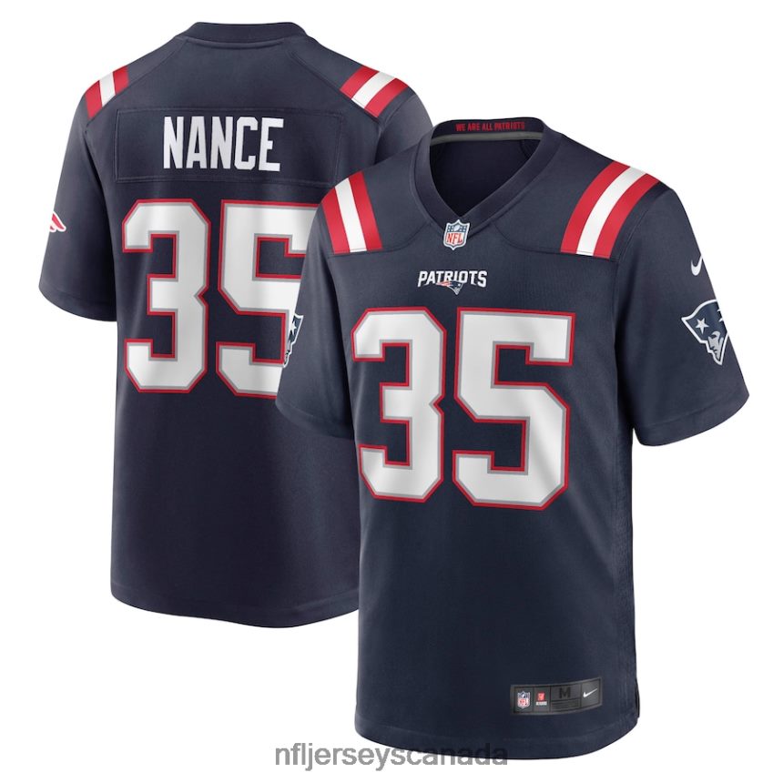Men New England Patriots Jim Nance Nike Navy Retired Player Jersey Clothing NFL TBXFR66772