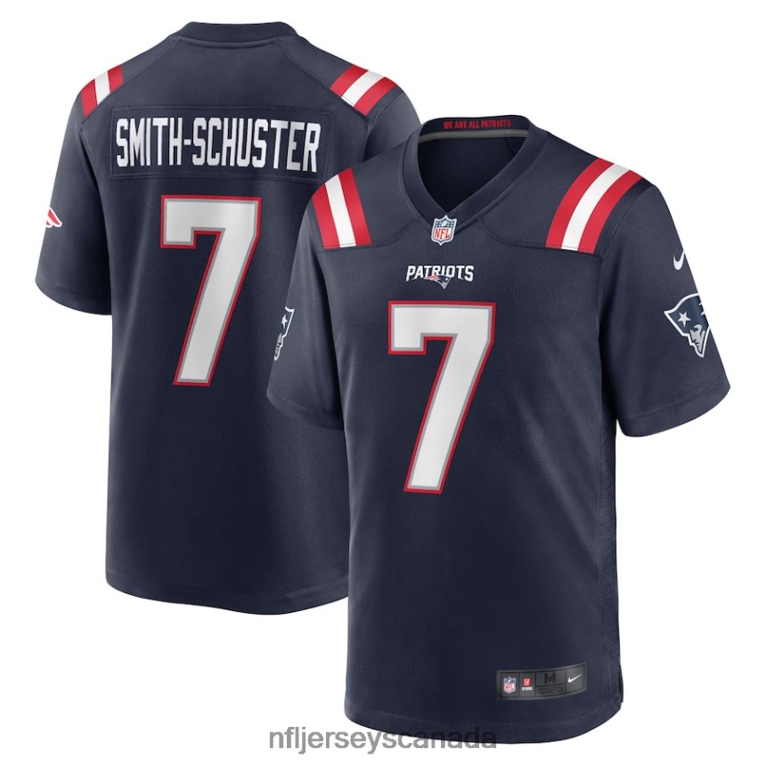 Men New England Patriots JuJu Smith-Schuster Nike Navy Game Player Jersey Clothing NFL TBXFR6260