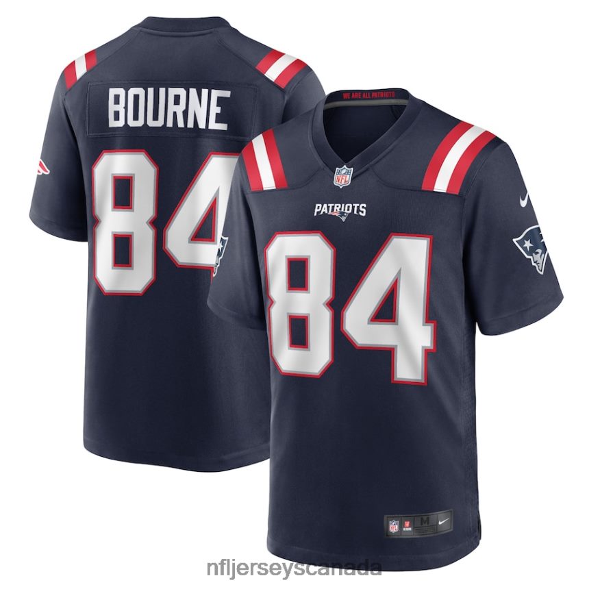 Men New England Patriots Kendrick Bourne Nike Navy Game Jersey Clothing NFL TBXFR63256