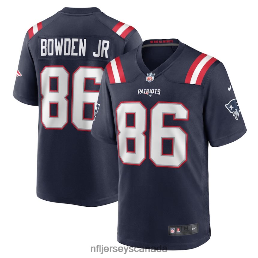 Men New England Patriots Lynn Bowden Jr. Nike Navy Home Game Player Jersey Clothing NFL TBXFR64433