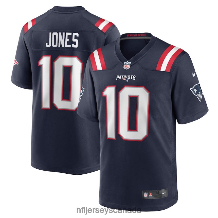 Men New England Patriots Mac Jones Nike Navy Player Game Jersey Clothing NFL TBXFR6361