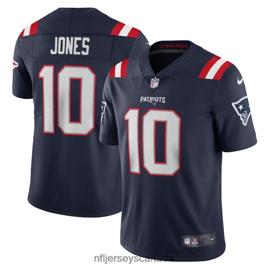 Men New England Patriots Mac Jones Nike Navy Vapor Limited Jersey Clothing NFL TBXFR61179