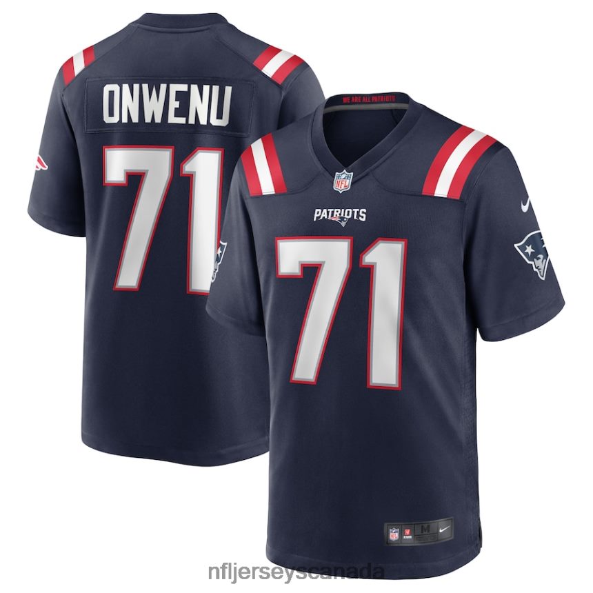 Men New England Patriots Mike Onwenu Nike Navy Team Game Jersey Clothing NFL TBXFR64335