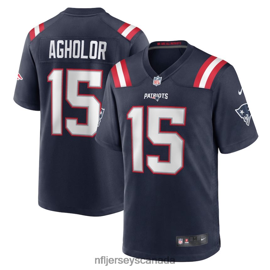 Men New England Patriots Nelson Agholor Nike Navy Game Player Jersey Clothing NFL TBXFR63255
