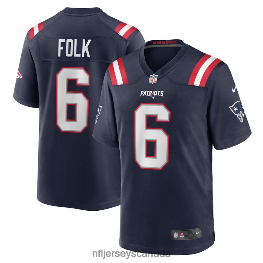 Men New England Patriots Nick Folk Nike Navy Game Jersey Clothing NFL TBXFR63634
